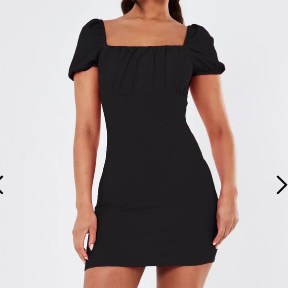 Missguided Dresses & Skirts - MISSGUIDED black ruched bust milkmaid mini dress